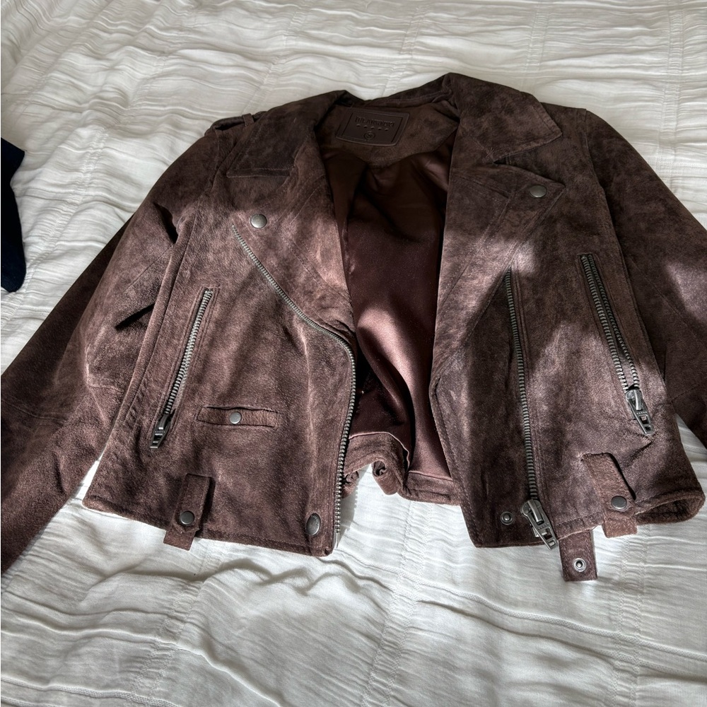 Blank NYC Chocolate Brown Suede Leather Jacket